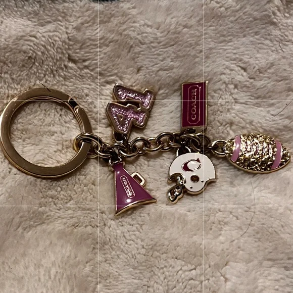 **NWOT**Vintage**Coach Cheer/Fottball Charm Keyring - Picture 1 of 4
